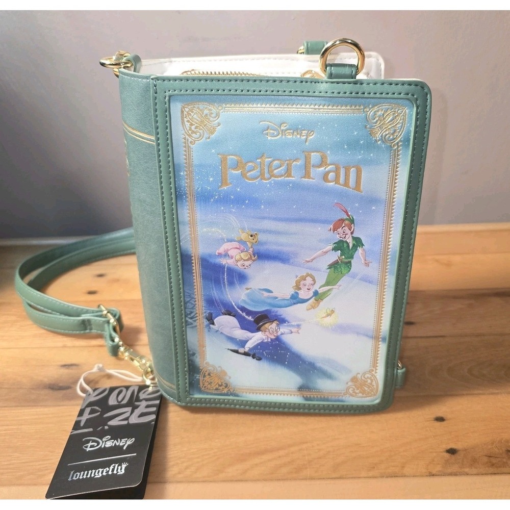 Loungefly Disney Peter Pan Classic Story Book Series Convertible Backpack Bag